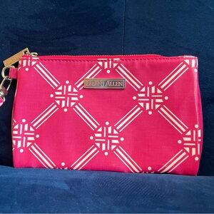 Ellen Allen hot pink and white wristlet, like new